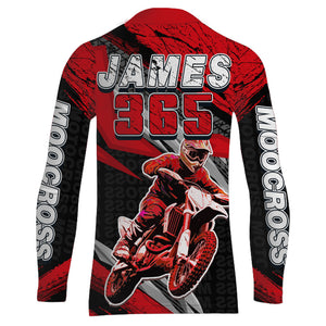 Motocross Racing Jersey Upf30+ Custom Dirt Bike Shirt Men Women Kid Red Off-Road XM120