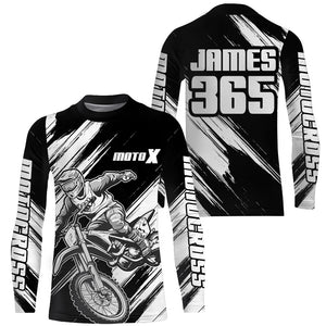 Motocross Racing Jersey Youth Men Kid Dirt Bike Shirt White Black Upf30+ Off-Road Jersey XM245