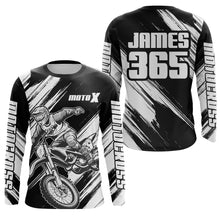 Load image into Gallery viewer, Motocross Racing Jersey Youth Men Kid Dirt Bike Shirt White Black Upf30+ Off-Road Jersey XM245