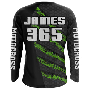 Motocross Racing Jersey Youth Green UPF30+ Kids Men Dirt Bike Shirt Motorcycle Riding Shirt XM206