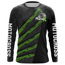 Load image into Gallery viewer, Motocross Racing Jersey Youth Green UPF30+ Kids Men Dirt Bike Shirt Motorcycle Riding Shirt XM206