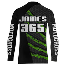 Load image into Gallery viewer, Motocross Racing Jersey Youth Green UPF30+ Kids Men Dirt Bike Shirt Motorcycle Riding Shirt XM206