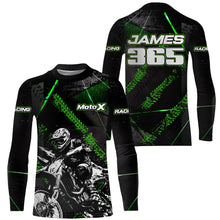 Load image into Gallery viewer, Motocross Racing Jersey UPF30+ Kid Men Dirt Bike Shirt Motorcycle Racing Jersey Green XM208