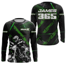 Load image into Gallery viewer, Motocross Racing Jersey UPF30+ Kid Men Dirt Bike Shirt Motorcycle Racing Jersey Green XM208