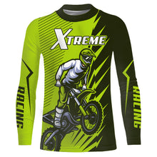Load image into Gallery viewer, Green Motocross Racing Jersey Upf30+ Dirt Bike Shirt Motorcycle Men Kid Women XM176