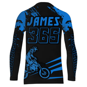 Motocross Jersey Dirt Bike Shirt Men Kid Women Youth UPF30+ Blue Racing Jersey Extreme Off-Road XM48