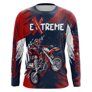 Motocross MX Jersey Men Women Kid UPF30+ Kid Men Dirt Bike Shirt Red Off-Road Racing Jersey XM56