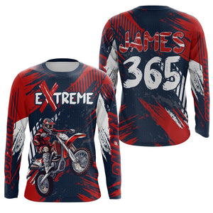 Motocross MX Jersey Men Women Kid UPF30+ Kid Men Dirt Bike Shirt Red Off-Road Racing Jersey XM56