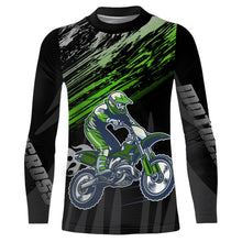 Load image into Gallery viewer, Motocross Racing Jersey Green Black UPF30+ Youth Dirt Bike Shirt Men Kid Off-road Shirt XM181