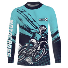 Load image into Gallery viewer, Motocross Racing Jersey Blue Upf30+ Dirt Bike Shirt Men Kid Women Motorcycle Jersey XM252