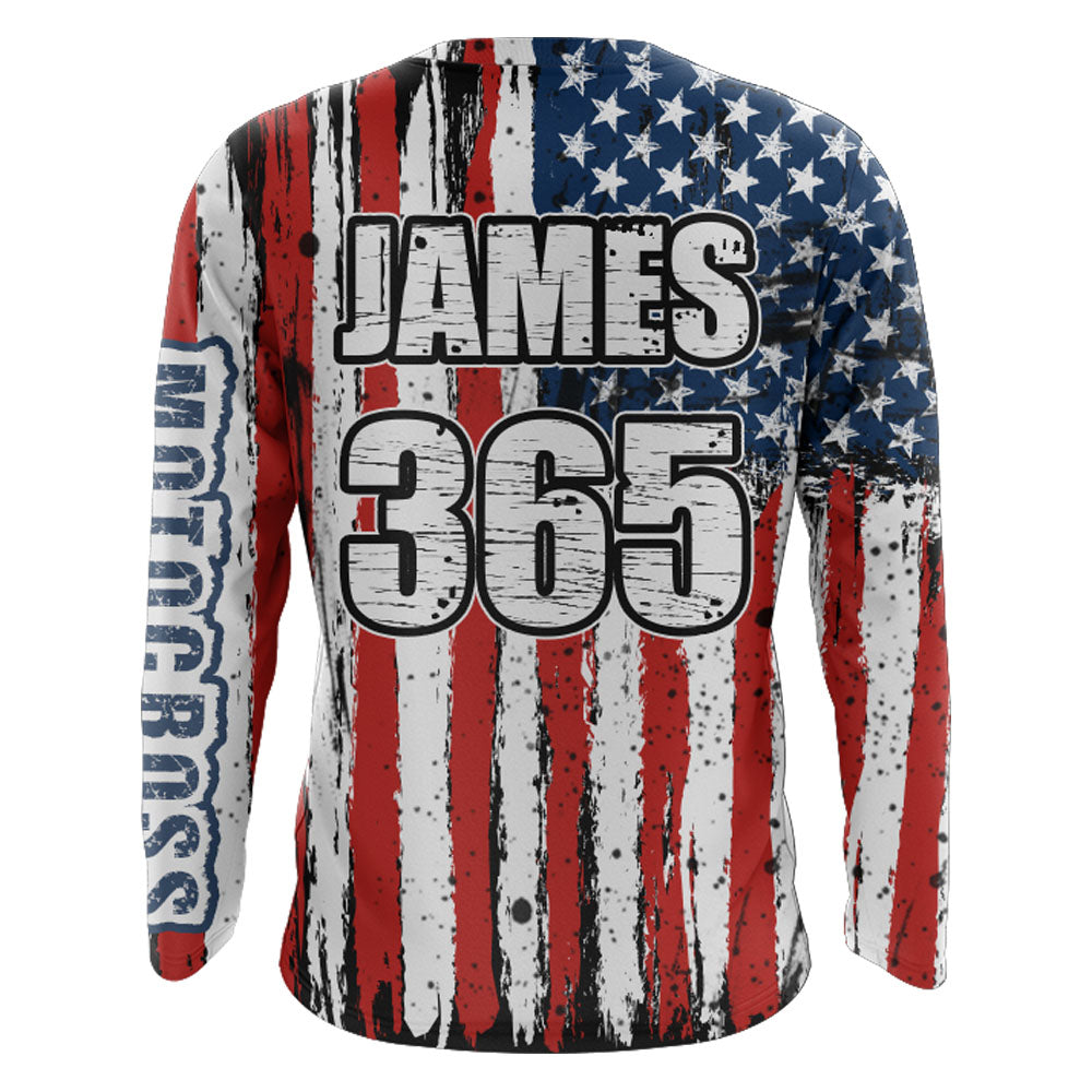 Motocross American Flag Racing Jersey UPF30+ Dirt Bike Shirt Youth Men Women Kid Motox Motorcycle XM72