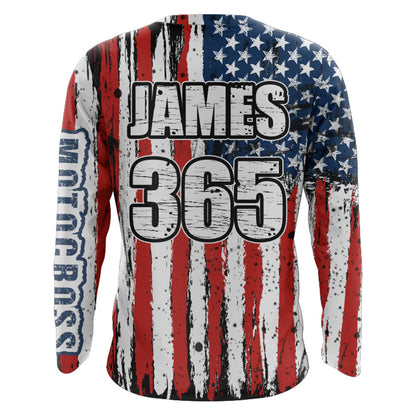 Motocross American Flag Racing Jersey UPF30+ Dirt Bike Shirt Youth Men Women Kid Motox Motorcycle XM72