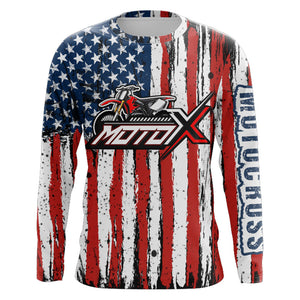 Motocross American Flag Racing Jersey UPF30+ Dirt Bike Shirt Youth Men Women Kid Motox Motorcycle XM72