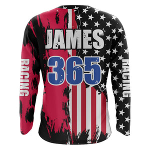 Dirt Bike Racing Jersey American Flag Motocross Youth Men UPF30+ Off-Road Motorcycle Shirt XM73