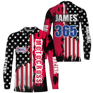 Dirt Bike Racing Jersey American Flag Motocross Youth Men UPF30+ Off-Road Motorcycle Shirt XM73