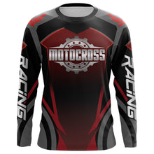 Load image into Gallery viewer, Motocross Racing Jersey Red Black Youth Dirt Bike Shirt UPF30+ Motorcycle Off-road Shirt XM187