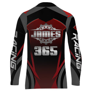 Motocross Racing Jersey Red Black Youth Dirt Bike Shirt UPF30+ Motorcycle Off-road Shirt XM187