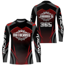 Load image into Gallery viewer, Motocross Racing Jersey Red Black Youth Dirt Bike Shirt UPF30+ Motorcycle Off-road Shirt XM187