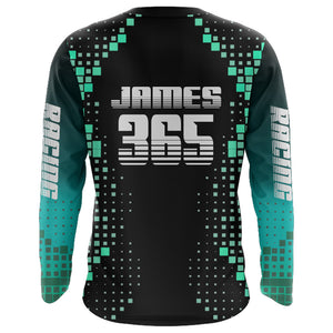 Motocross Shirt Men Kid Youth UPF30+ Custom Dirt Bike Jersey MX Off-Road Blue Black XM189