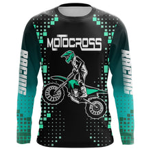 Load image into Gallery viewer, Motocross Shirt Men Kid Youth UPF30+ Custom Dirt Bike Jersey MX Off-Road Blue Black XM189