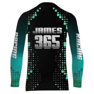 Motocross Shirt Men Kid Youth UPF30+ Custom Dirt Bike Jersey MX Off-Road Blue Black XM189