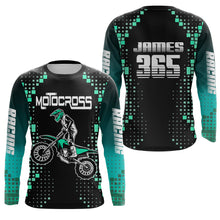 Load image into Gallery viewer, Motocross Shirt Men Kid Youth UPF30+ Custom Dirt Bike Jersey MX Off-Road Blue Black XM189