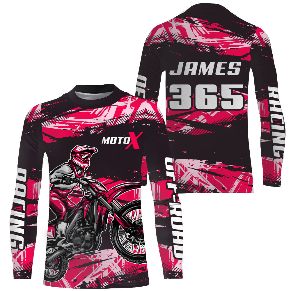 Girl Women Motocross Racing Jersey Pink Black UPF30+ Dirt Bike Shirt  Motorcycle Jersey XM220