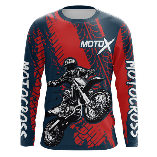 Motocross Racing Jersey UPF30+ Youth Adult&Kid Dirt Bike Motox Off-Road Red MX Racing Shirt XM86