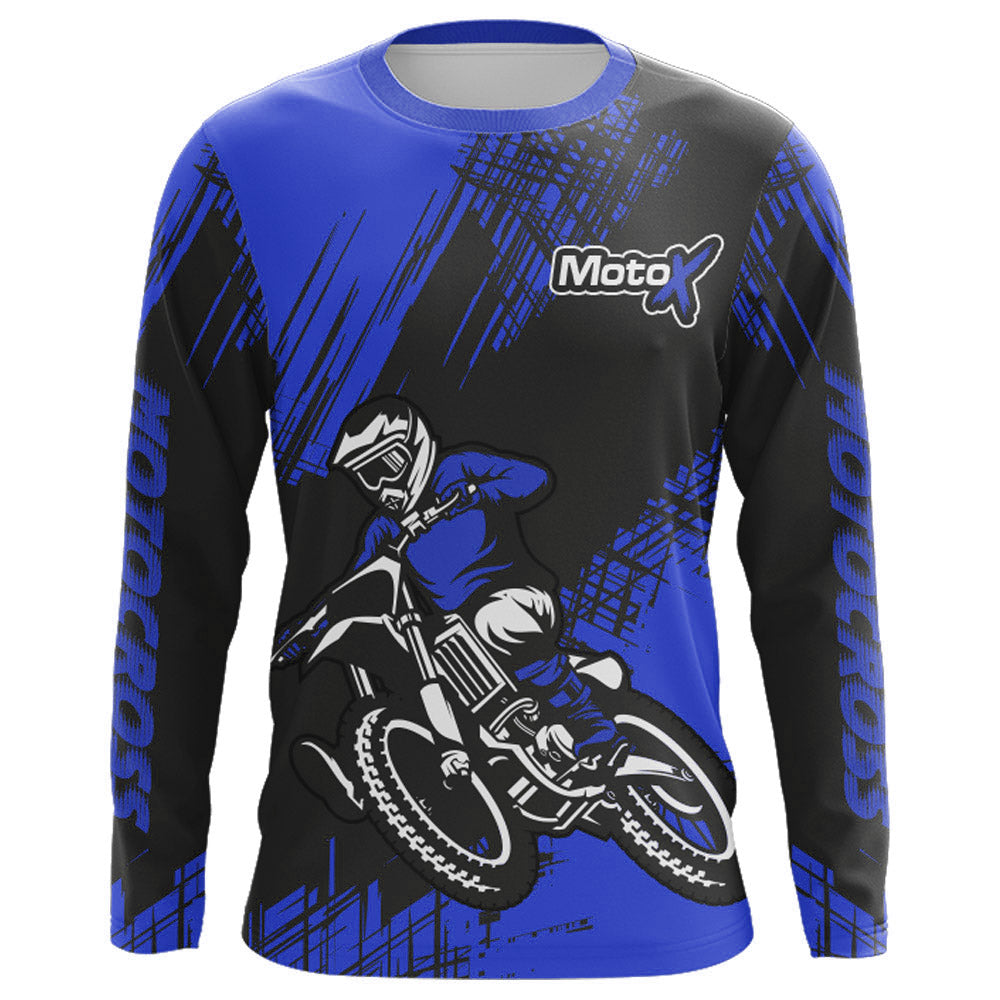 Blue Motocross Racing Jersey Men Kid Upf30+ Dirt Bike Off-Road Shirt MX Jersey XM192