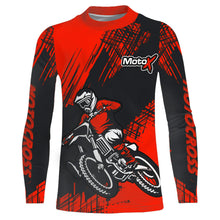 Load image into Gallery viewer, Red Motocross Racing Jersey Men Kid UPF30+ Dirt Bike Off-Road Shirt MX Racing Jersey XM192