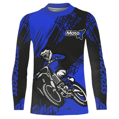 Blue Motocross Racing Jersey Men Kid Upf30+ Dirt Bike Off-Road Shirt MX Jersey XM192