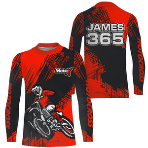 Red Motocross Racing Jersey Men Kid UPF30+ Dirt Bike Off-Road Shirt MX Racing Jersey XM192