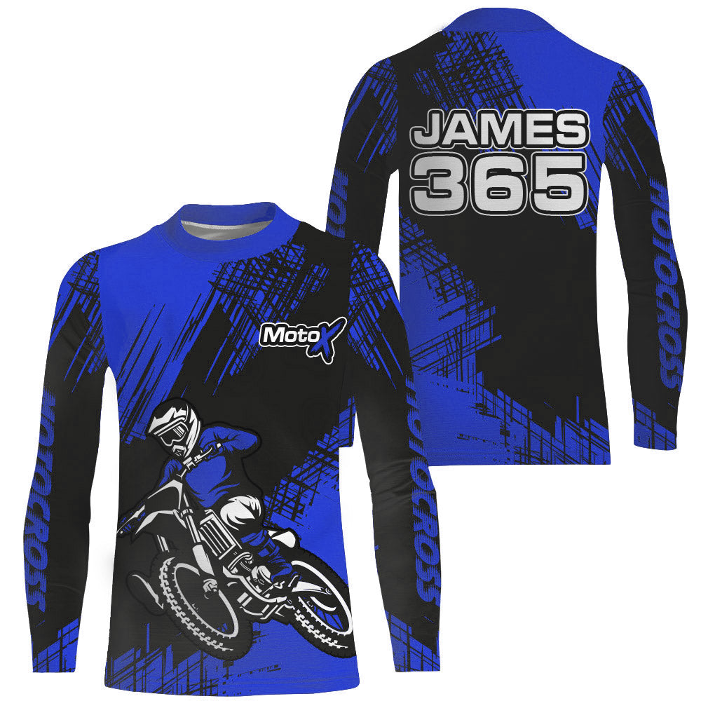 Blue Motocross Racing Jersey Men Kid Upf30+ Dirt Bike Off-Road Shirt MX Jersey XM192