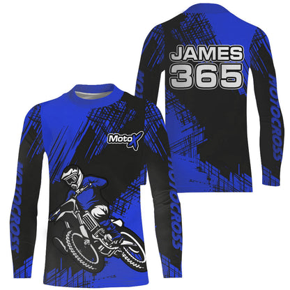 Blue Motocross Racing Jersey Men Kid Upf30+ Dirt Bike Off-Road Shirt MX Jersey XM192