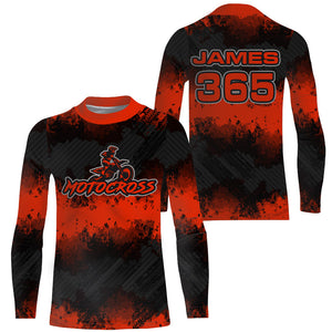 Racing Motocross Jersey Red UPF30+ Dirt Bike Off-Road Youth Kid Men Motorcycle Shirt XM193