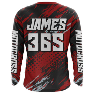 Red Motocross Racing Jersey Youth UPF30+ Dirt Bike Shirt Off-Road MX Racing Jersey XM149