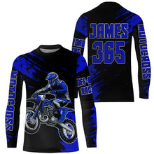 Load image into Gallery viewer, Motocross Jersey Youth Men Kid UPF30+ Blue Racing Dirt Bike Riding Jersey Motorcycle XM225