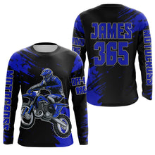 Load image into Gallery viewer, Motocross Jersey Youth Men Kid UPF30+ Blue Racing Dirt Bike Riding Jersey Motorcycle XM225