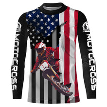 Load image into Gallery viewer, American Flag Racing Jersey Adult&amp;Kid UPF30+ Motocross Custom Dirt Bike Shirt Motorcycle XM95