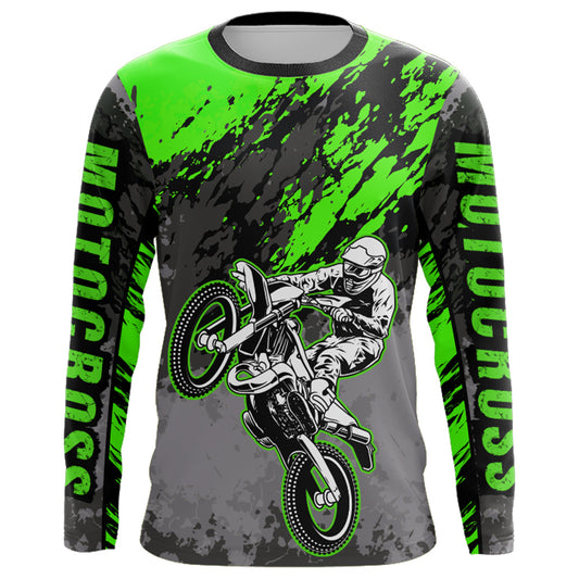 Motocross Racing Jersey Green Upf30+ Dirt Bike Shirt Men Women Kid MX Off-Road Jersey XM154