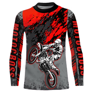 Motocross Racing Jersey Red Upf30+ Dirt Bike Shirt Men Women Kid MX Off-Road Jersey XM154