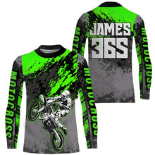 Load image into Gallery viewer, Motocross Racing Jersey Green Upf30+ Dirt Bike Shirt Men Women Kid MX Off-Road Jersey XM154