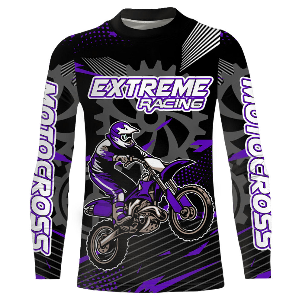 Purple Motocross Racing Jersey Upf30+ Dirt Bike Shirt Kids Women Men Off-road Jersey XM199