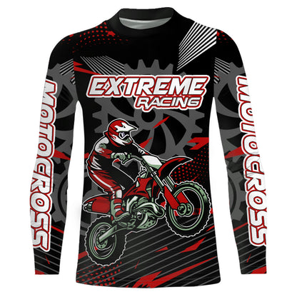 Red Motocross Racing Jersey Upf30+ Dirt Bike Shirt Kids Women Men Off-road Jersey XM199