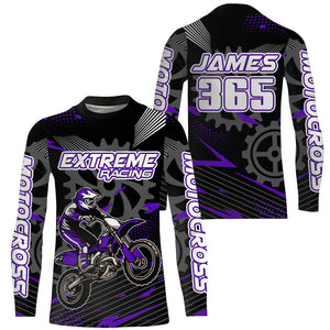 Purple Motocross Racing Jersey Upf30+ Dirt Bike Shirt Kids Women Men Off-road Jersey XM199