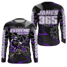 Load image into Gallery viewer, Purple Motocross Racing Jersey Upf30+ Dirt Bike Shirt Kids Women Men Off-road Jersey XM199