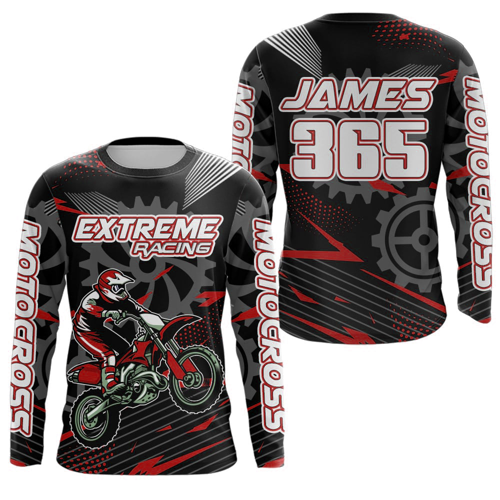 Red Motocross Racing Jersey Upf30+ Dirt Bike Shirt Kids Women Men Off-road Jersey XM199