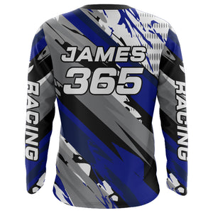 Motocross Racing Jersey Blue Upf30+ Dirt Bike Shirt Youth Men Kid Motorcycle Racing Jersey XM234