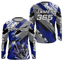 Load image into Gallery viewer, Motocross Racing Jersey Blue Upf30+ Dirt Bike Shirt Youth Men Kid Motorcycle Racing Jersey XM234