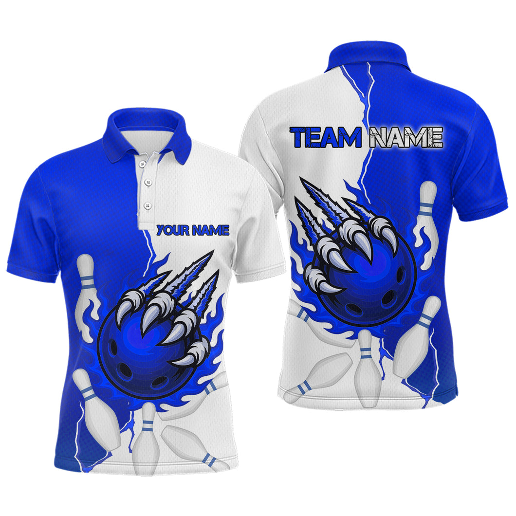 Custom Sharp Claws Bowling Shirt Blue Men Women Team Bowling Flaming Jerseys MBL91